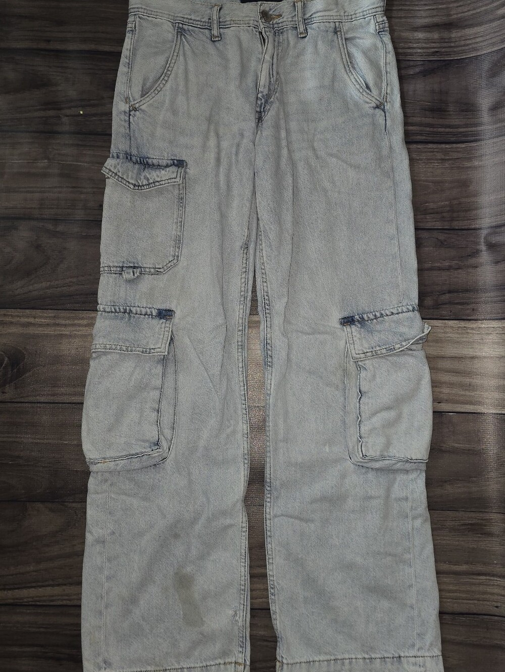 Aeropostale Light Blue Cargo Jeans - Relaxed Fit